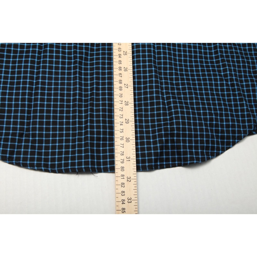 Robert Graham Button Down Shirt Mens L Blue Black Grid Flip Cuff Long Cleeves - Picture 11 of 12